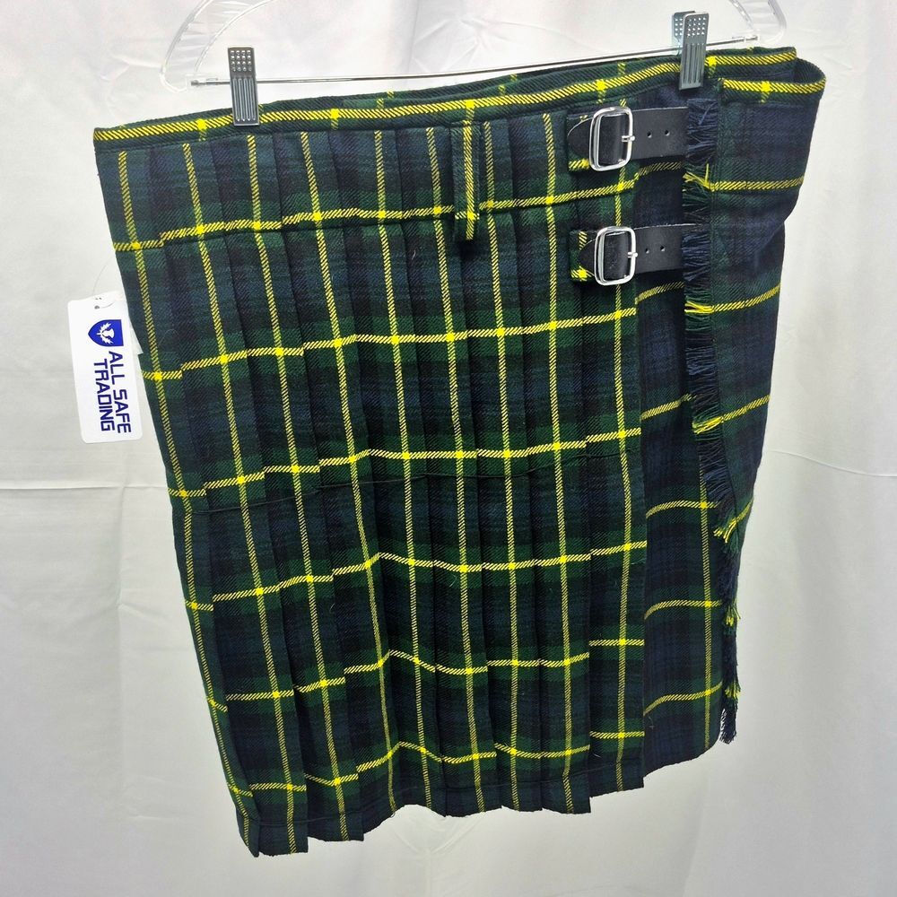 NWT All Safe Trading Gordon Tartan Kilt - Traditional Scottish Highland Wear 36W